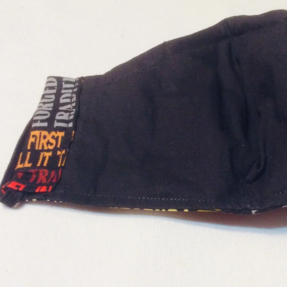 Hand Crafted “Bikers” Face Mask Adult Black Multi-color Unisex